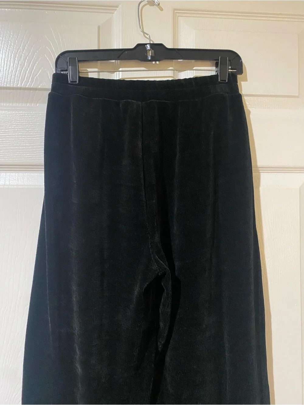 Alo Yoga Chalet Chenille Wide Leg Pants Sz M Black High Rise Soft Cozy Lounge